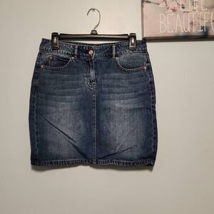 Next Size 8P 8 Petite Denim Jean Mini Skirt